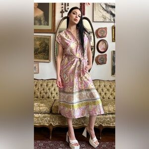 Zara Satin Effect Paisley Tunic Midi Dress